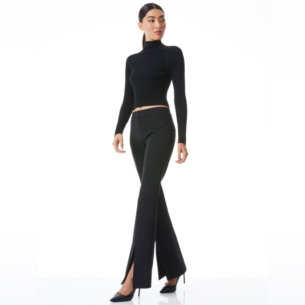 Alice + Olivia Walker Slim Front Slit Pants